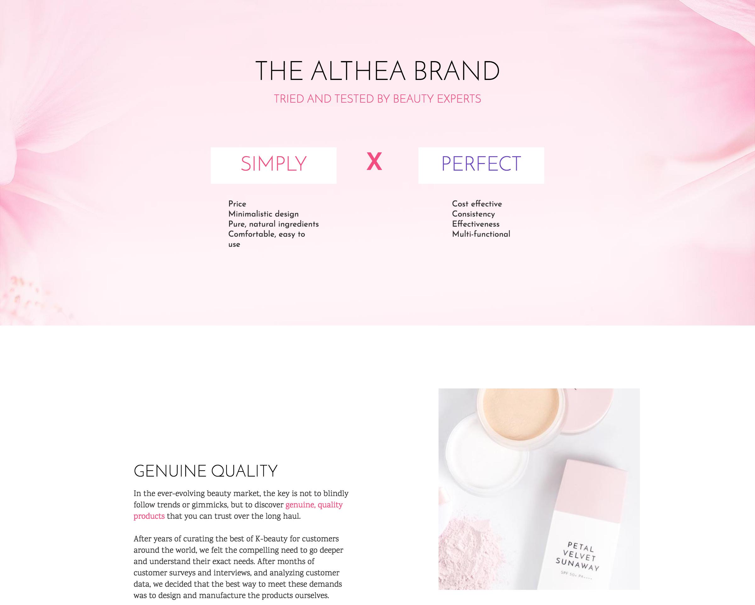 Althea beauty site